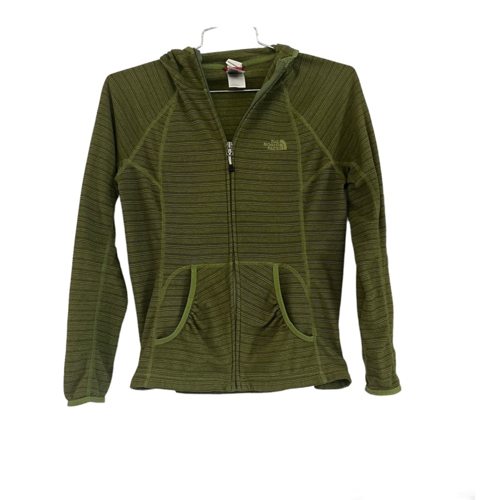 The North Face Olive Green Stripe Women’s Sweat Jacket Sz M